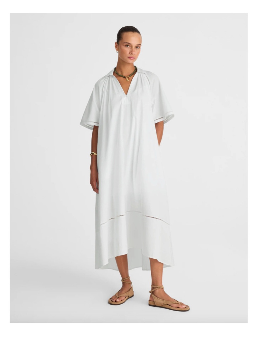 Madewell Poplin Splitneck Midi Shirtdress